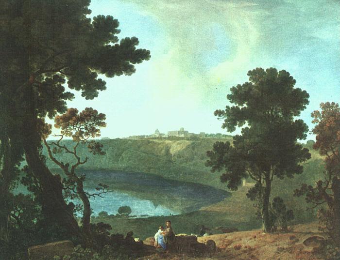 Richard  Wilson Lake Albano and Castel Gandolfo oil painting image